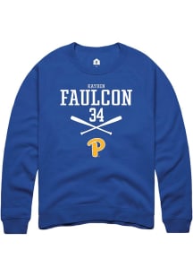 Kayden Faulcon  Rally Pitt Panthers Mens Blue NIL Sport Icon Long Sleeve Crew Sweatshirt