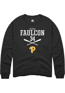 Kayden Faulcon  Rally Pitt Panthers Mens Black NIL Sport Icon Long Sleeve Crew Sweatshirt