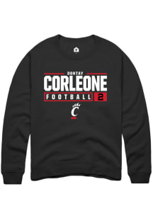 Dontay Corleone  Rally Cincinnati Bearcats Mens Black NIL Stacked Box Long Sleeve Crew Sweatshirt