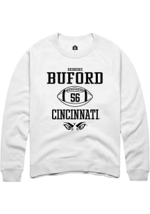Deondre Buford  Rally Cincinnati Bearcats Mens White NIL Sport Icon Long Sleeve Crew Sweatshirt