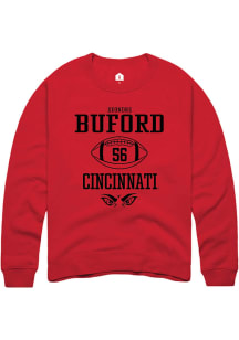 Deondre Buford  Rally Cincinnati Bearcats Mens Red NIL Sport Icon Long Sleeve Crew Sweatshirt