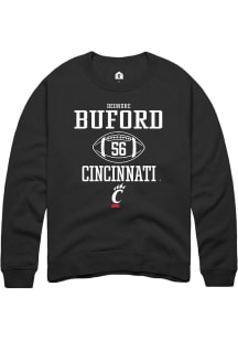 Deondre Buford  Rally Cincinnati Bearcats Mens Black NIL Sport Icon Long Sleeve Crew Sweatshirt
