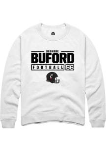 Deondre Buford  Rally Cincinnati Bearcats Mens White NIL Stacked Box Long Sleeve Crew Sweatshirt