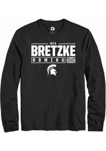 Mya Bretzke  Michigan State Spartans Black Rally NIL Stacked Box Long Sleeve T Shirt