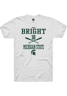 Noah Bright  Michigan State Spartans White Rally NIL Sport Icon Short Sleeve T Shirt