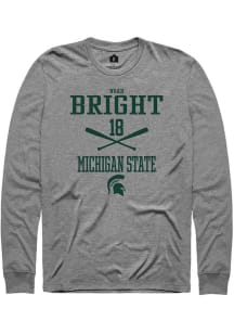 Noah Bright  Michigan State Spartans Graphite Rally NIL Sport Icon Long Sleeve T Shirt