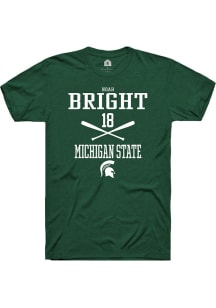 Noah Bright  Michigan State Spartans Green Rally NIL Sport Icon Short Sleeve T Shirt