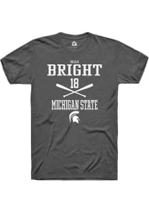 Noah Bright  Michigan State Spartans Dark Grey Rally NIL Sport Icon Short Sleeve T Shirt