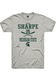 Reggie Sharpe  Michigan State Spartans Ash Rally NIL Sport Icon Short Sleeve T Shirt