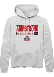 Adylin Armstrong  Rally Ohio State Buckeyes Mens White NIL Stacked Box Long Sleeve Hoodie