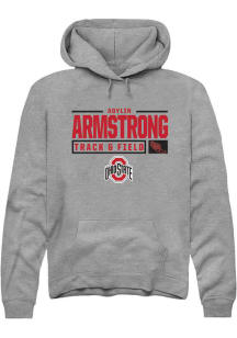 Adylin Armstrong  Rally Ohio State Buckeyes Mens Graphite NIL Stacked Box Long Sleeve Hoodie