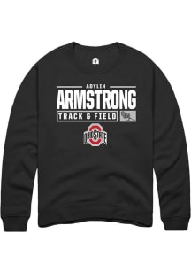 Adylin Armstrong  Rally Ohio State Buckeyes Mens Black NIL Stacked Box Long Sleeve Crew Sweatshirt