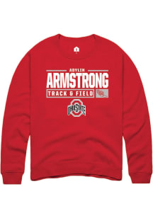 Adylin Armstrong  Rally Ohio State Buckeyes Mens Red NIL Stacked Box Long Sleeve Crew Sweatshirt