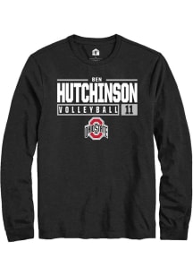 Ben Hutchinson  Ohio State Buckeyes Black Rally NIL Stacked Box Long Sleeve T Shirt