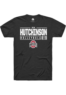 Ben Hutchinson  Ohio State Buckeyes Black Rally NIL Stacked Box Short Sleeve T Shirt