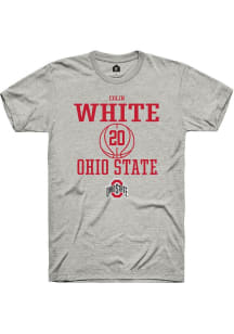 Colin White  Ohio State Buckeyes Ash Rally NIL Sport Icon Short Sleeve T Shirt