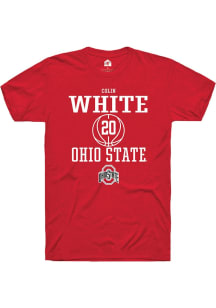 Colin White  Ohio State Buckeyes Red Rally NIL Sport Icon Short Sleeve T Shirt