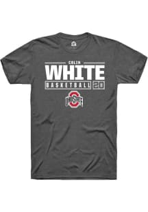 Colin White  Ohio State Buckeyes Dark Grey Rally NIL Stacked Box Short Sleeve T Shirt