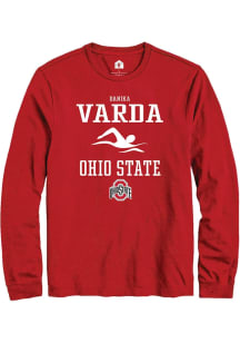 Danika Varda  Ohio State Buckeyes Red Rally NIL Sport Icon Long Sleeve T Shirt