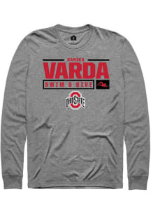 Danika Varda  Ohio State Buckeyes Graphite Rally NIL Stacked Box Long Sleeve T Shirt