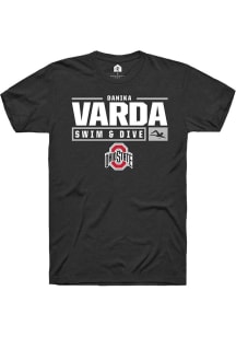Danika Varda  Ohio State Buckeyes Black Rally NIL Stacked Box Short Sleeve T Shirt