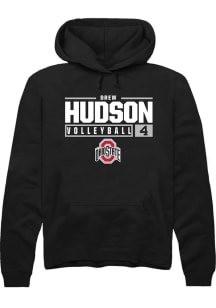 Drew Hudson  Rally Ohio State Buckeyes Mens Black NIL Stacked Box Long Sleeve Hoodie