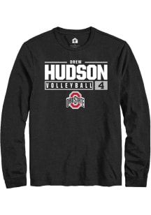 Drew Hudson  Ohio State Buckeyes Black Rally NIL Stacked Box Long Sleeve T Shirt