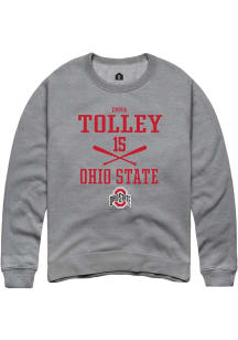 Emma Tolley  Rally Ohio State Buckeyes Mens Graphite NIL Sport Icon Long Sleeve Crew Sweatshirt
