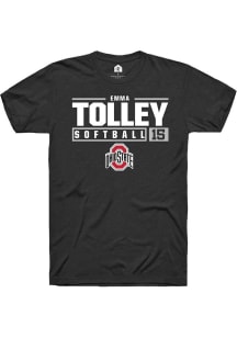 Emma Tolley  Ohio State Buckeyes Black Rally NIL Stacked Box Short Sleeve T Shirt
