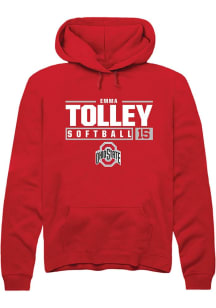 Emma Tolley  Rally Ohio State Buckeyes Mens Red NIL Stacked Box Long Sleeve Hoodie