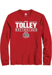 Emma Tolley  Ohio State Buckeyes Red Rally NIL Stacked Box Long Sleeve T Shirt