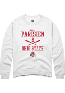 Hadley Parisien  Rally Ohio State Buckeyes Mens White NIL Sport Icon Long Sleeve Crew Sweatshirt