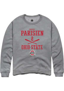 Hadley Parisien  Rally Ohio State Buckeyes Mens Graphite NIL Sport Icon Long Sleeve Crew Sweatshir..
