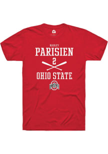 Hadley Parisien  Ohio State Buckeyes Red Rally NIL Sport Icon Short Sleeve T Shirt