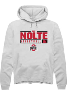 Ian Nolte  Rally Ohio State Buckeyes Mens White NIL Stacked Box Long Sleeve Hoodie