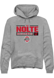 Ian Nolte  Rally Ohio State Buckeyes Mens Graphite NIL Stacked Box Long Sleeve Hoodie