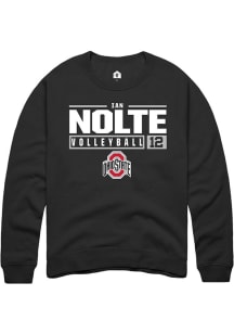 Ian Nolte  Rally Ohio State Buckeyes Mens Black NIL Stacked Box Long Sleeve Crew Sweatshirt