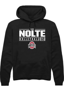 Ian Nolte  Rally Ohio State Buckeyes Mens Black NIL Stacked Box Long Sleeve Hoodie