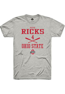 Kailea Ricks  Ohio State Buckeyes Ash Rally NIL Sport Icon Short Sleeve T Shirt