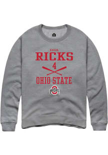 Kailea Ricks  Rally Ohio State Buckeyes Mens Graphite NIL Sport Icon Long Sleeve Crew Sweatshirt