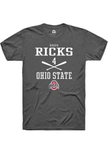 Kailea Ricks  Ohio State Buckeyes Dark Grey Rally NIL Sport Icon Short Sleeve T Shirt