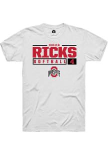 Kailea Ricks  Ohio State Buckeyes White Rally NIL Stacked Box Short Sleeve T Shirt