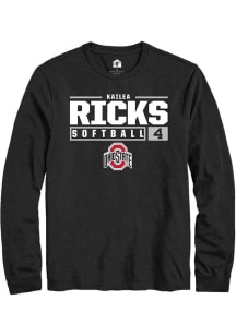 Kailea Ricks  Ohio State Buckeyes Black Rally NIL Stacked Box Long Sleeve T Shirt