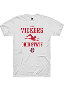 Luke Vickers  Ohio State Buckeyes White Rally NIL Sport Icon Short Sleeve T Shirt