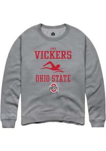 Luke Vickers  Rally Ohio State Buckeyes Mens Graphite NIL Sport Icon Long Sleeve Crew Sweatshirt