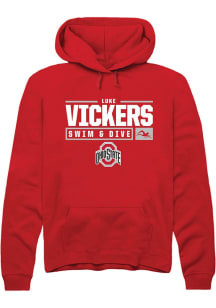 Luke Vickers  Rally Ohio State Buckeyes Mens Red NIL Stacked Box Long Sleeve Hoodie
