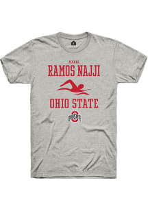 Maria Ramos Najji  Ohio State Buckeyes Ash Rally NIL Sport Icon Short Sleeve T Shirt