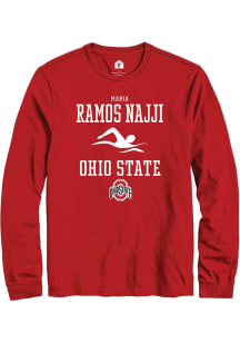 Maria Ramos Najji  Ohio State Buckeyes Red Rally NIL Sport Icon Long Sleeve T Shirt