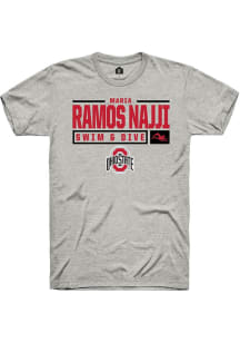 Maria Ramos Najji  Ohio State Buckeyes Ash Rally NIL Stacked Box Short Sleeve T Shirt