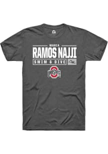 Maria Ramos Najji  Ohio State Buckeyes Dark Grey Rally NIL Stacked Box Short Sleeve T Shirt